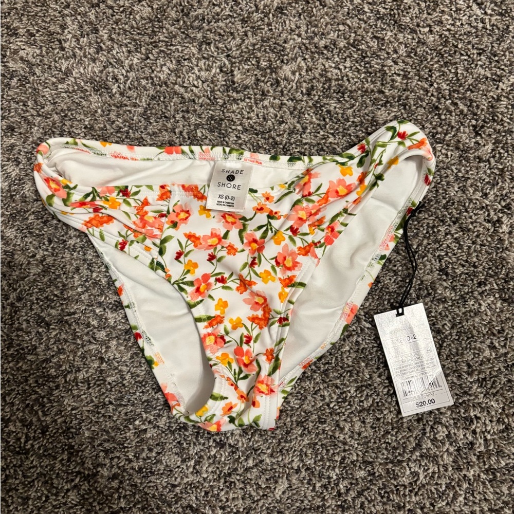 Shade & Shore Floral Bikini Bottom - XS 0-2 NWT